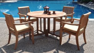 5 piece luxurious grade a teak dining set 48 round table